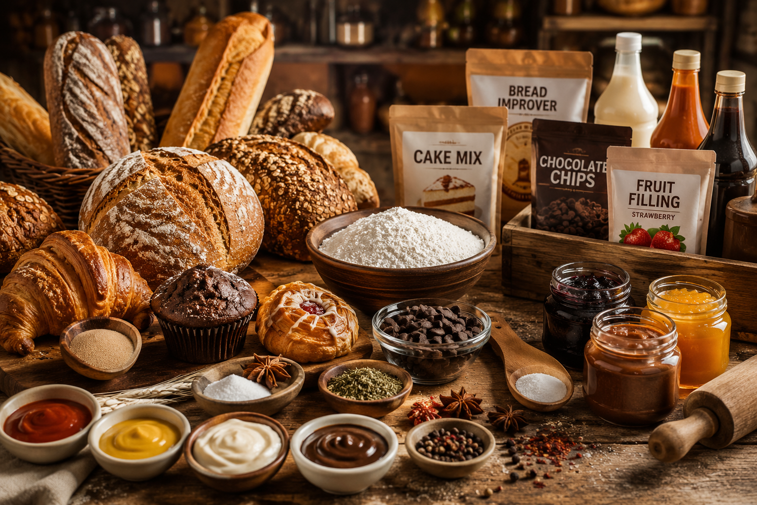 Artisan sourdough breads and freshly baked loaves